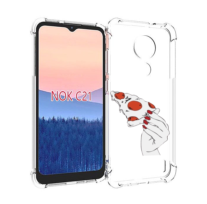 

Чехол MyPads белая-пицца для Nokia C21, Прозрачный, Tocco