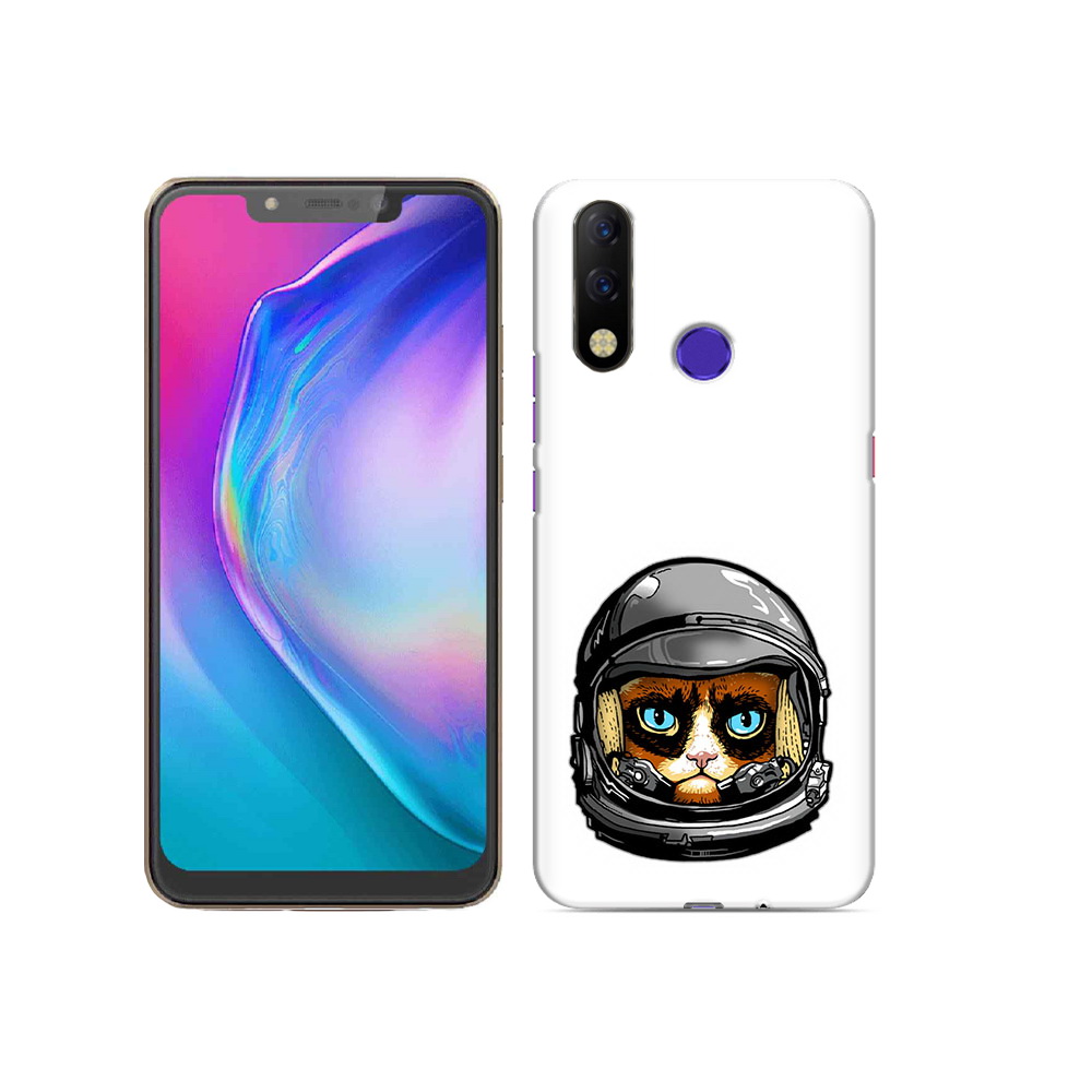 

Чехол MyPads Tocco для Tecno Spark 3 Pro кот космонавт, Прозрачный, Tocco