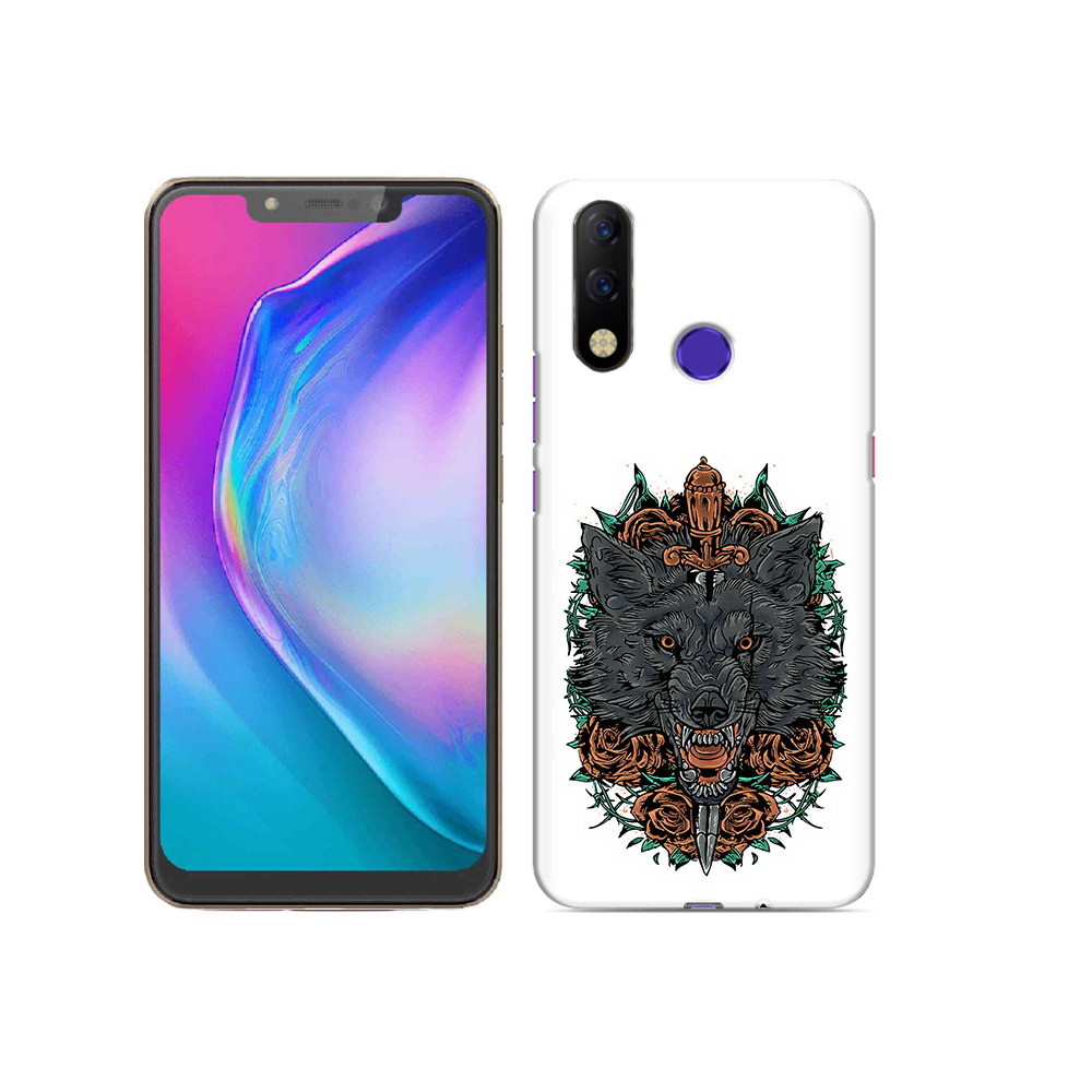 

Чехол MyPads Tocco для Tecno Spark 3 Pro красивый злой волк, Прозрачный, Tocco