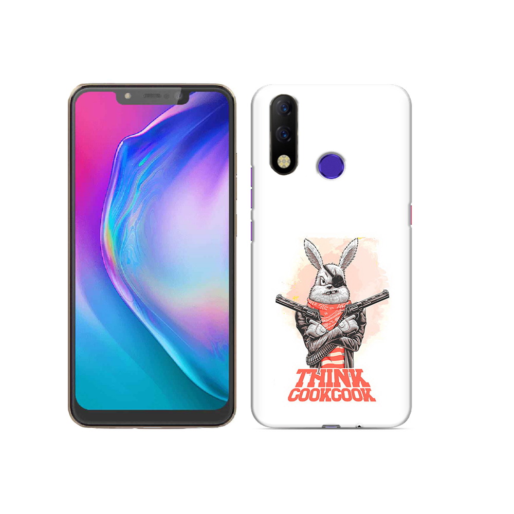 

Чехол MyPads Tocco для Tecno Spark 3 Pro кролик пират, Прозрачный, Tocco