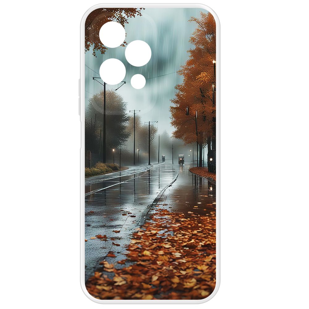 

Чехол-накладка Krutoff Clear Case Осенний дождь для Honor 200 Lite, Прозрачный