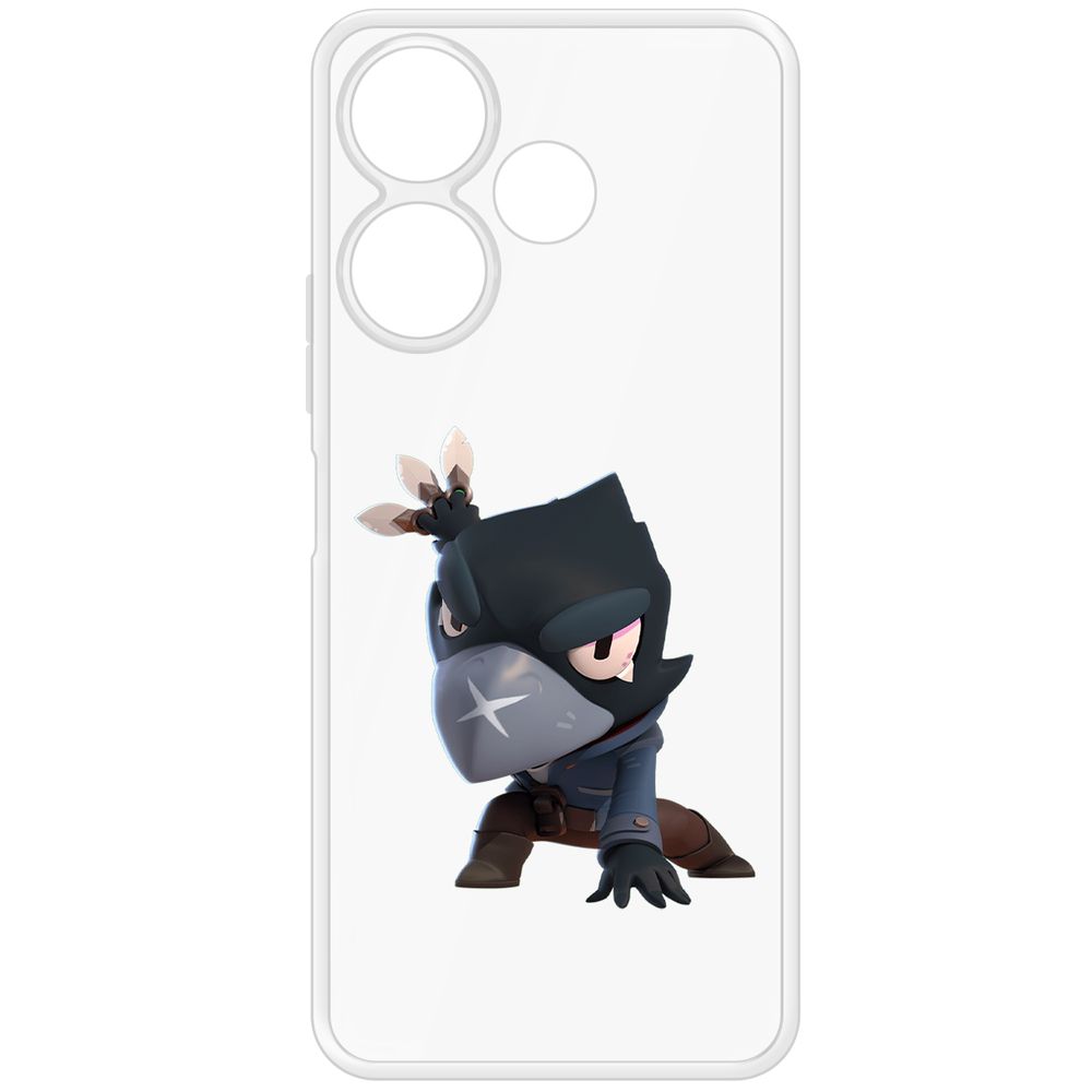 

Чехол-накладка Krutoff Clear Case Brawl Stars-Ворон для Xiaomi Poco M6 4G, Прозрачный