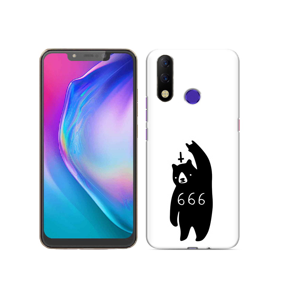 

Чехол MyPads Tocco для Tecno Spark 3 Pro медведь 666, Прозрачный, Tocco