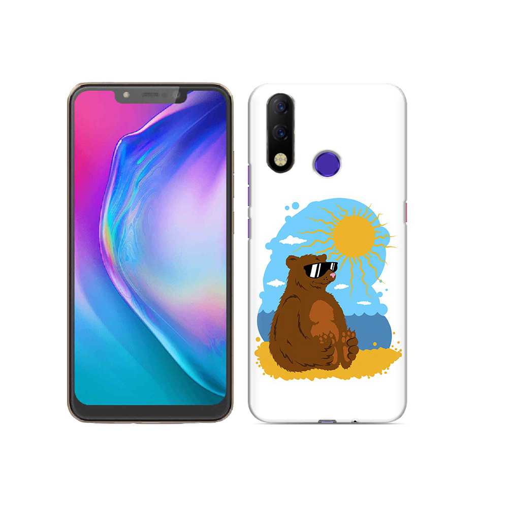 

Чехол MyPads Tocco для Tecno Spark 3 Pro медведь на чиле, Прозрачный, Tocco