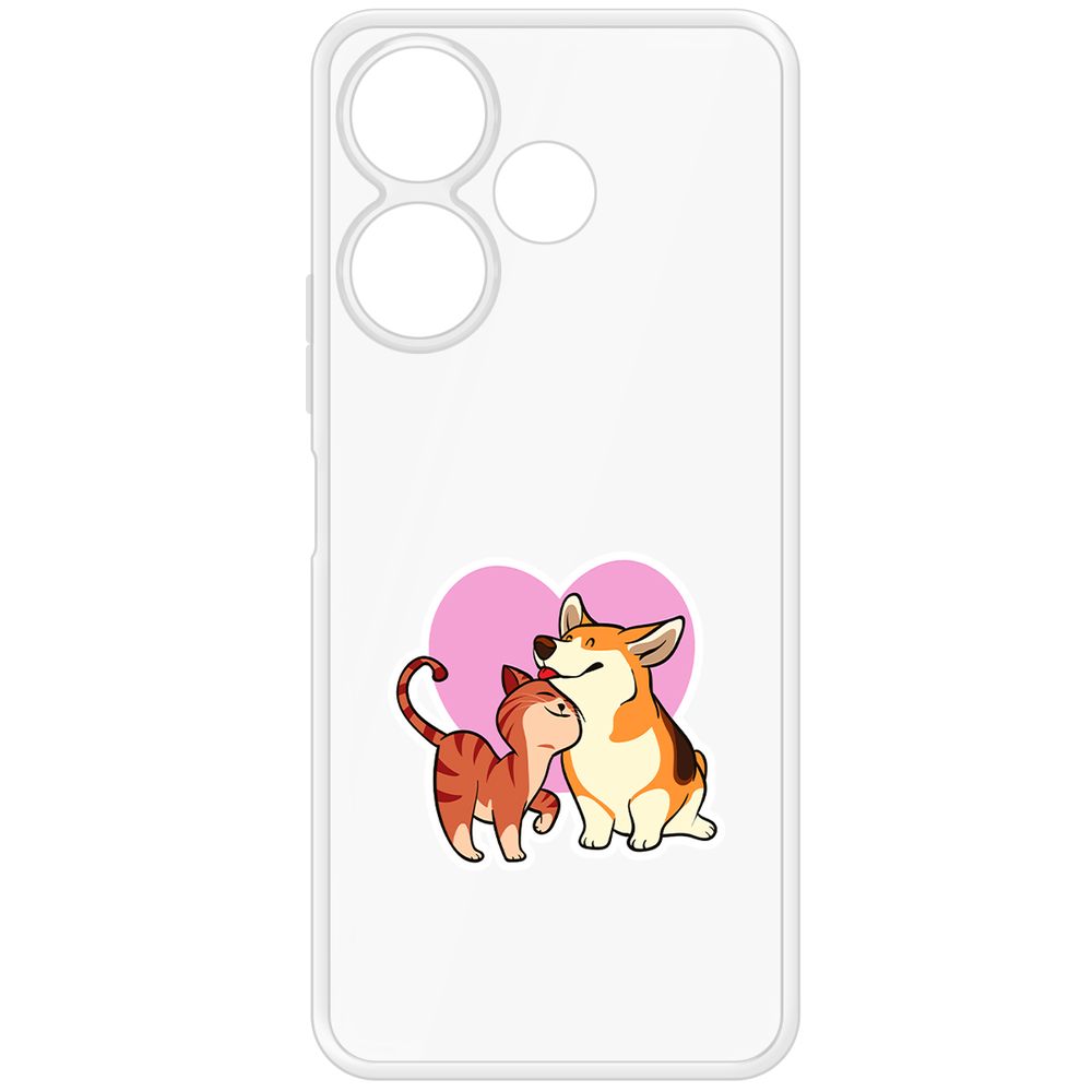 

Чехол-накладка Krutoff Clear Case Любовь противоположностей для Xiaomi Poco M6 4G, Прозрачный