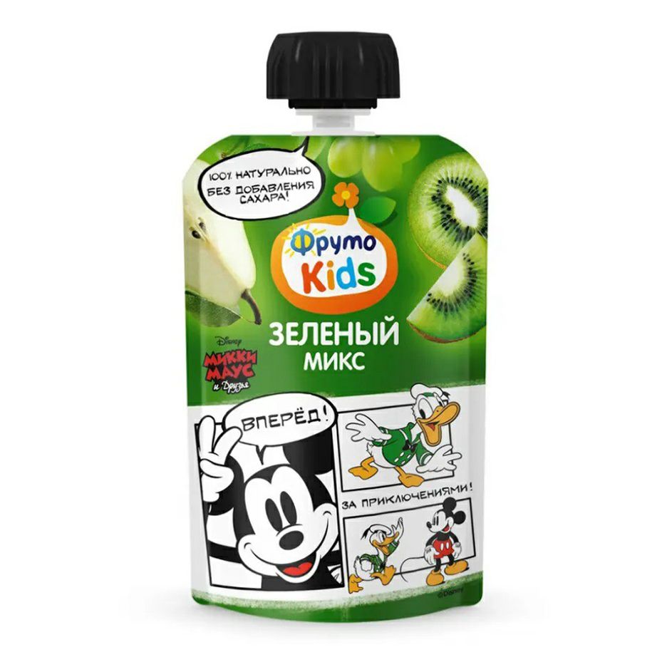 ФрутоKids Пюре Зеленый микс яблоко-груша- виноград-киви 9м 90 г 1 шт 43₽