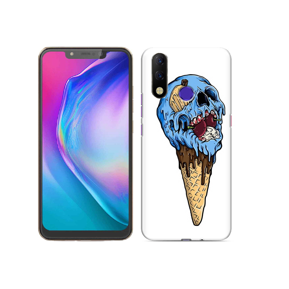 

Чехол MyPads Tocco для Tecno Spark 3 Pro мороженное череп, Прозрачный, Tocco
