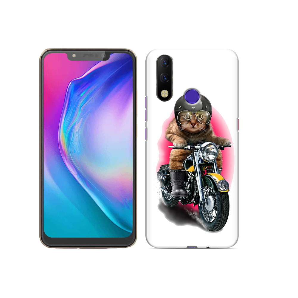 

Чехол MyPads Tocco для Tecno Spark 3 Pro мото-кот, Прозрачный, Tocco