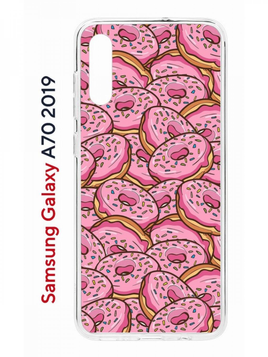 Чехол на Samsung Galaxy A70 Kruche Print Пончики,противоударный силиконовый бампер