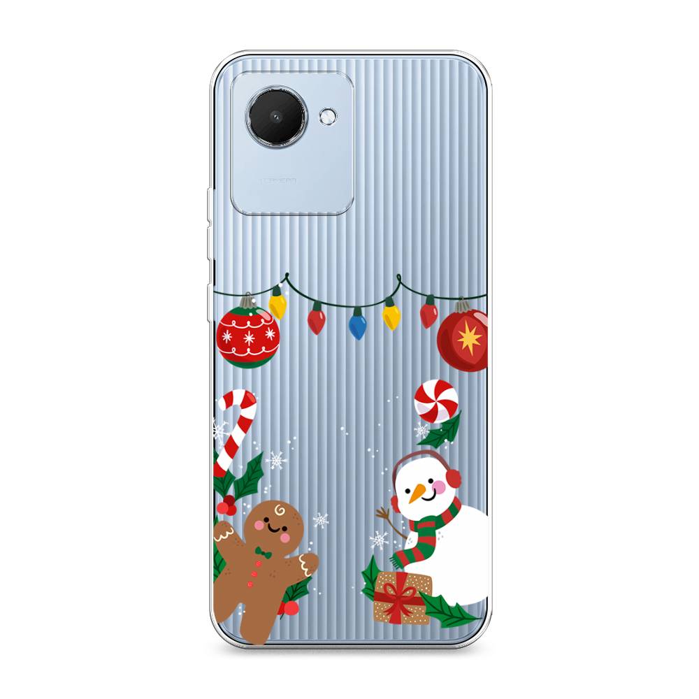 

Чехол на Realme C30 "Новогоднее настроение", Коричневый;красный;зеленый, 2510550-5