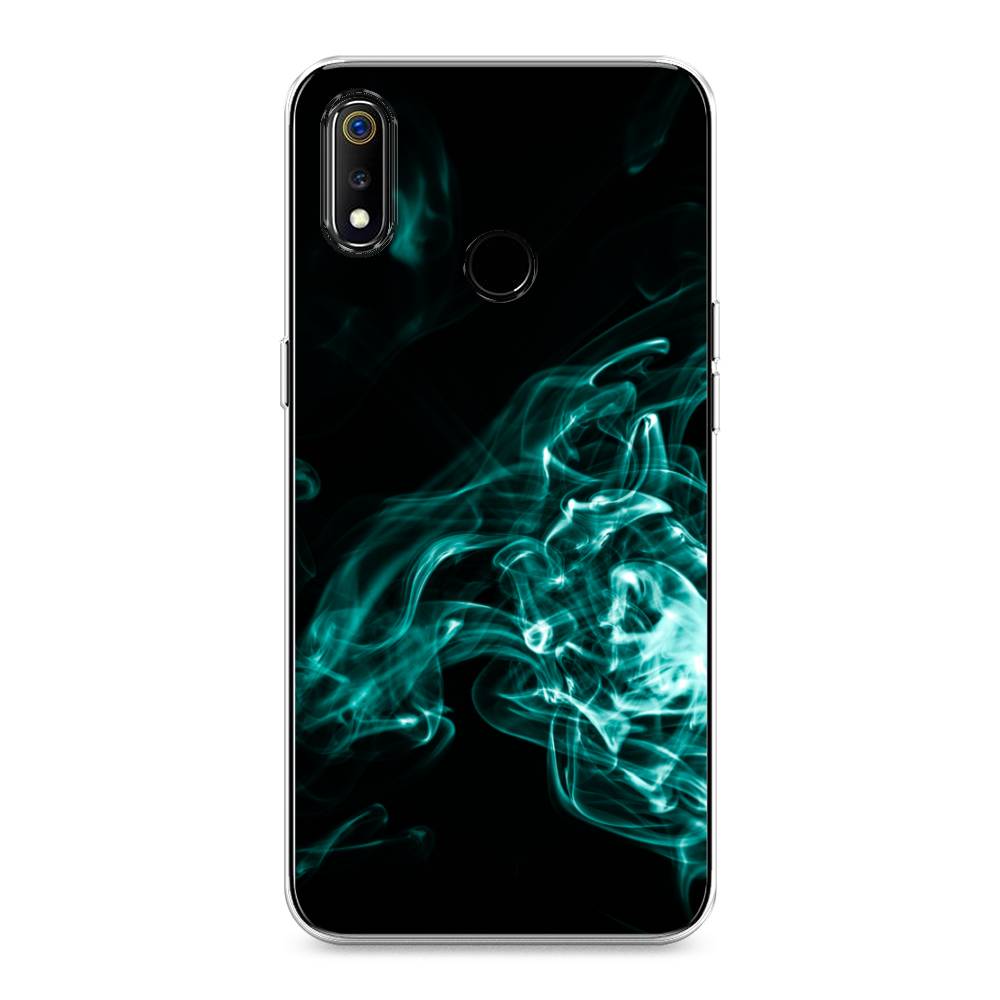 

Чехол на Realme 3 "Дым", Голубой;черный, 251050-3