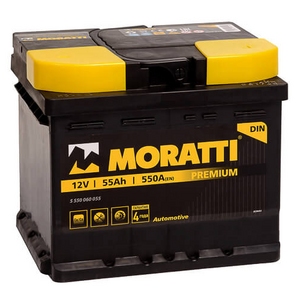 

Аккумулятор Moratti 55 Ач 550А низкий прямая полярность