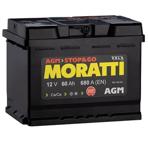 

Аккумулятор Moratti AGM Stop&Go 60 Ач 680А обратная полярность