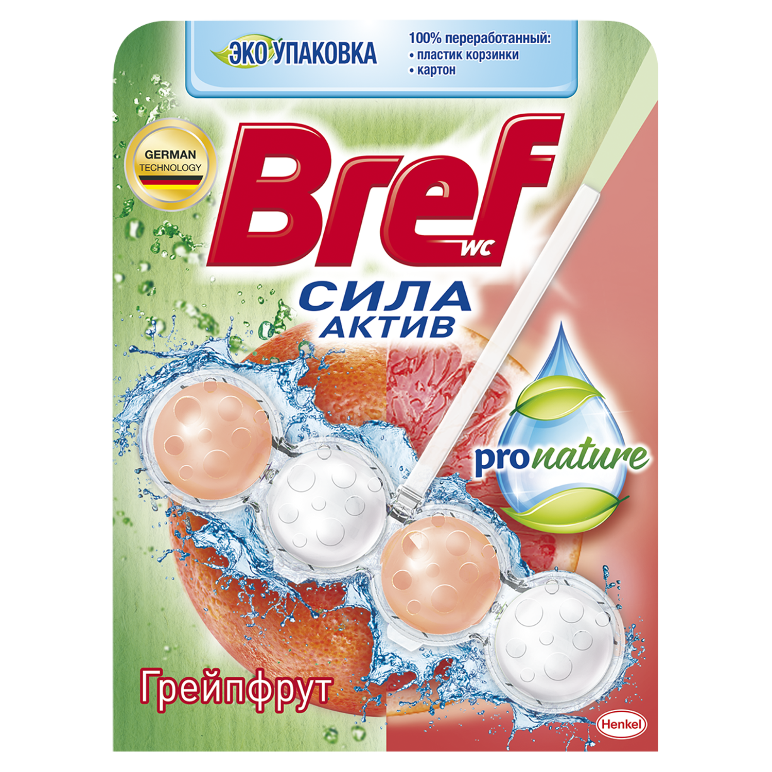 фото Подвесной блок bref pro nature грейпфрут для унитаза 50 г