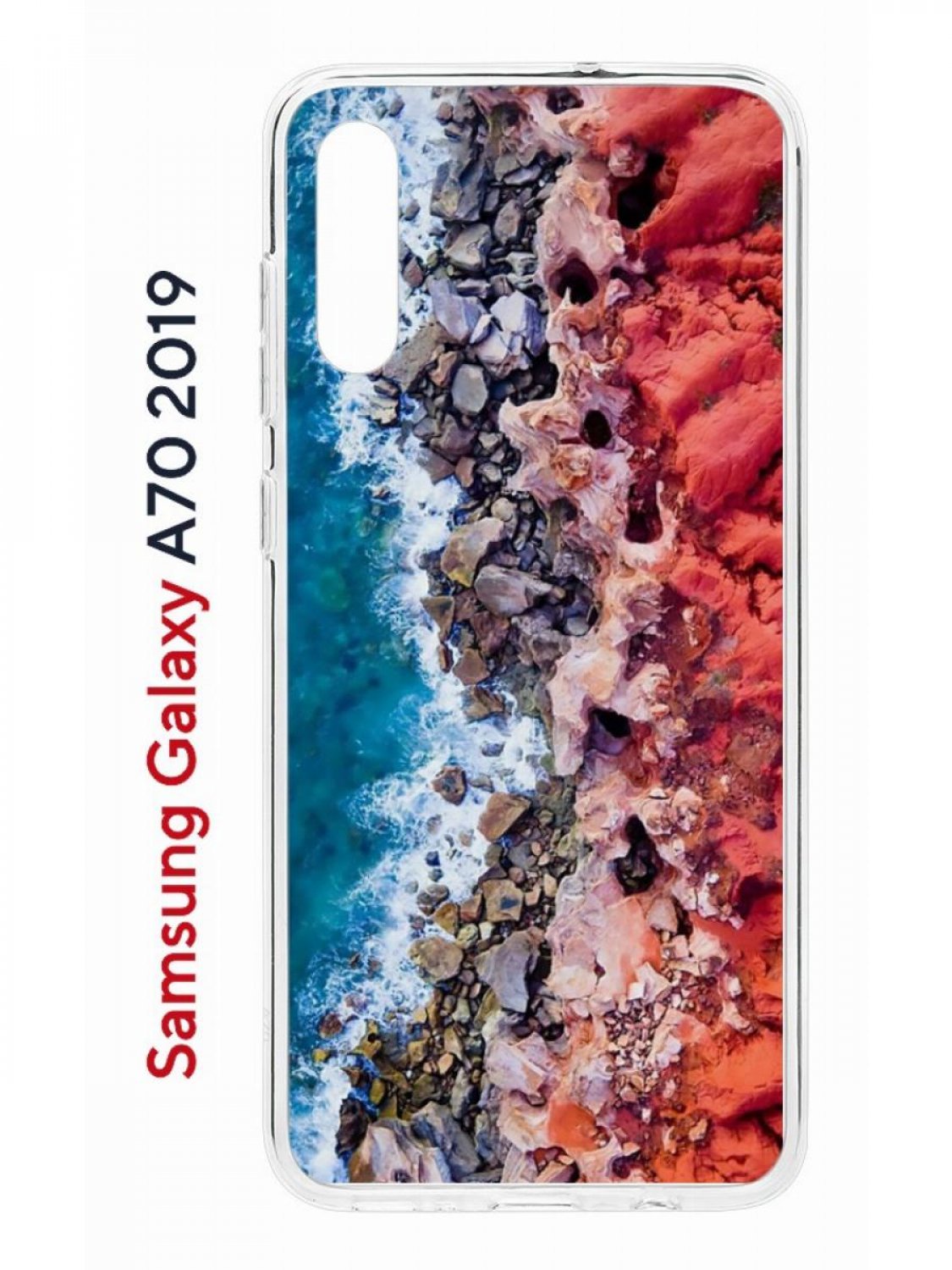 Чехол на Samsung Galaxy A70 Kruche Print Морской берег,противоударный силиконовый бампер