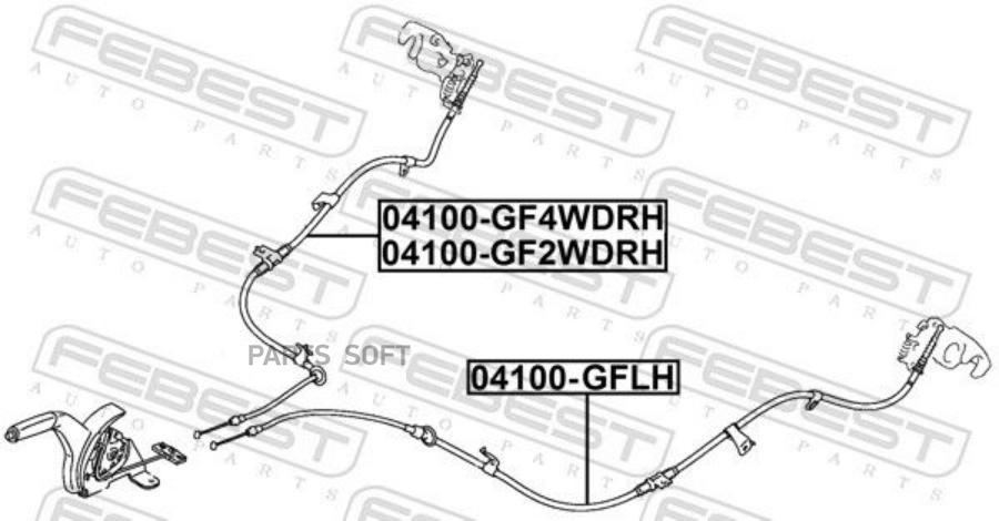 

Трос Ручного Тормоза Левый FEBEST 04100gflh
