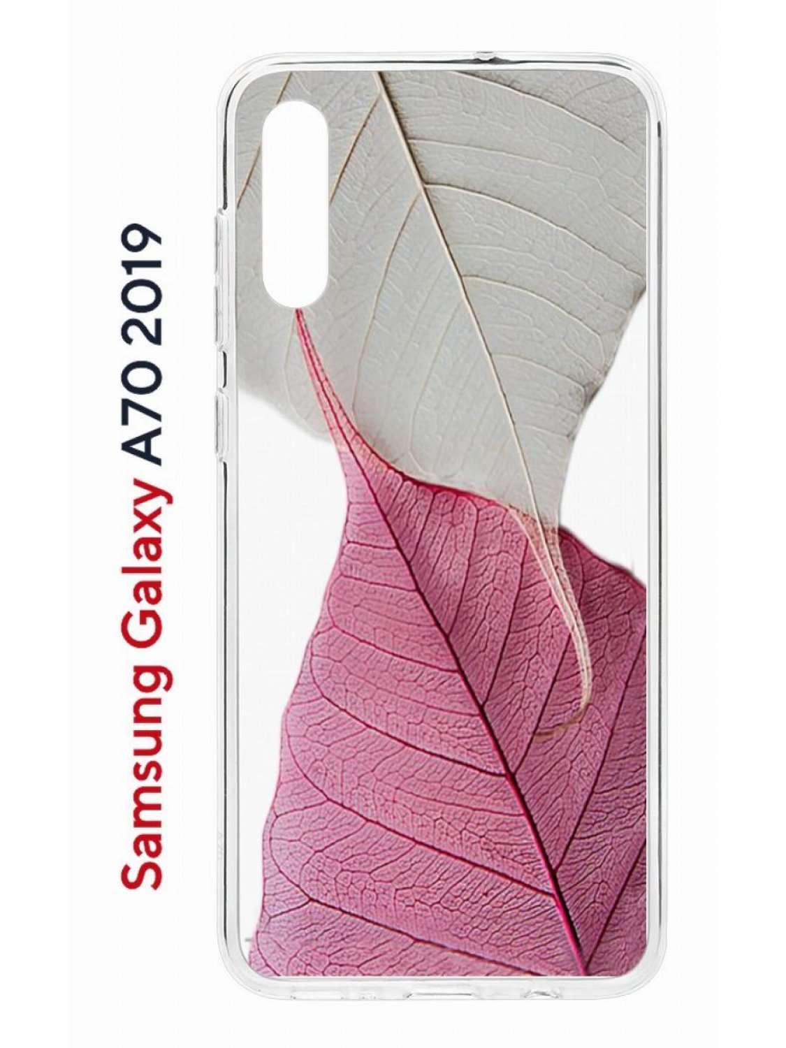 фото Чехол на samsung galaxy a70 kruche print pink and white,противоударный силиконовый бампер кruче