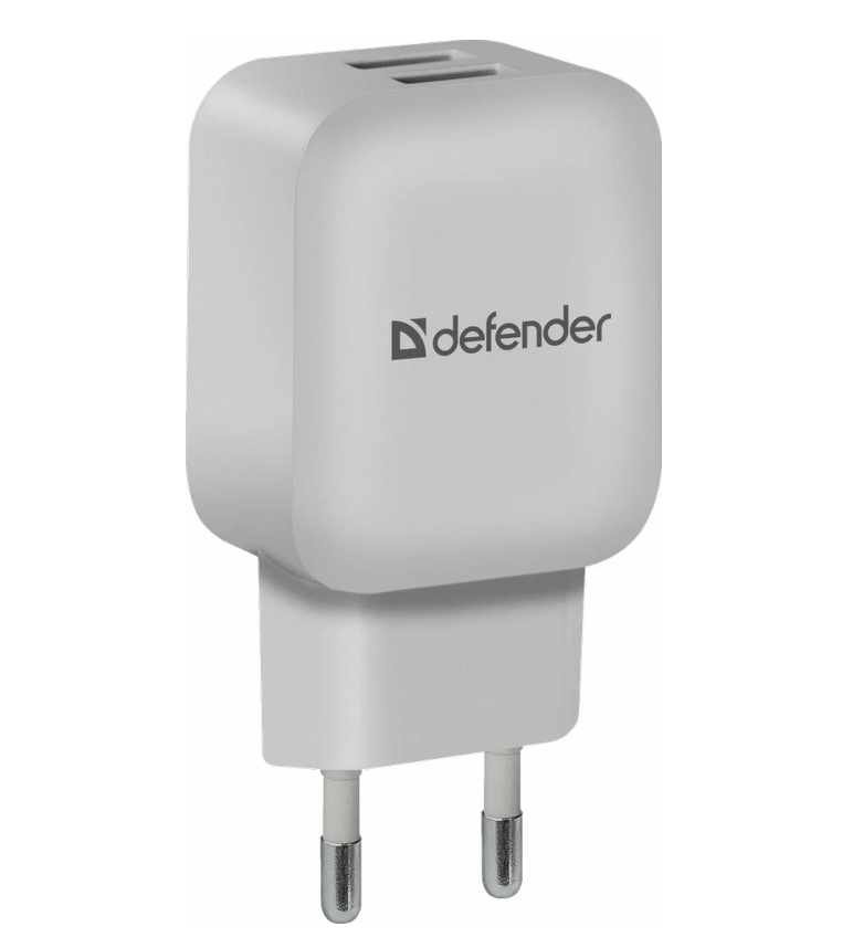

Сетевое зарядное устройство Defender EPA-13, 2 USB, 2.1 А, белое