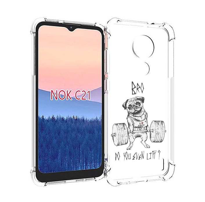 

Чехол MyPads брат ты подкачался мужской для Nokia C21, Прозрачный, Tocco