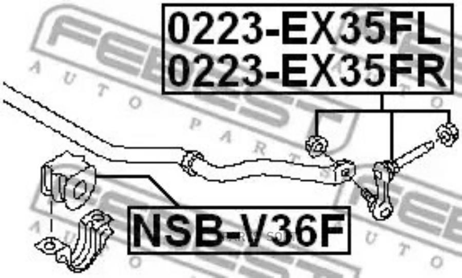 

FEBECT NSB-V36F Втулка переднего стабилизатора D23