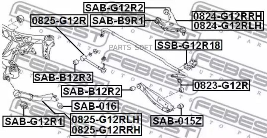 

FEBECT SSB-G12R18 ВТУЛКА ЗАДНЕГО СТАБИЛИЗАТОРА D18