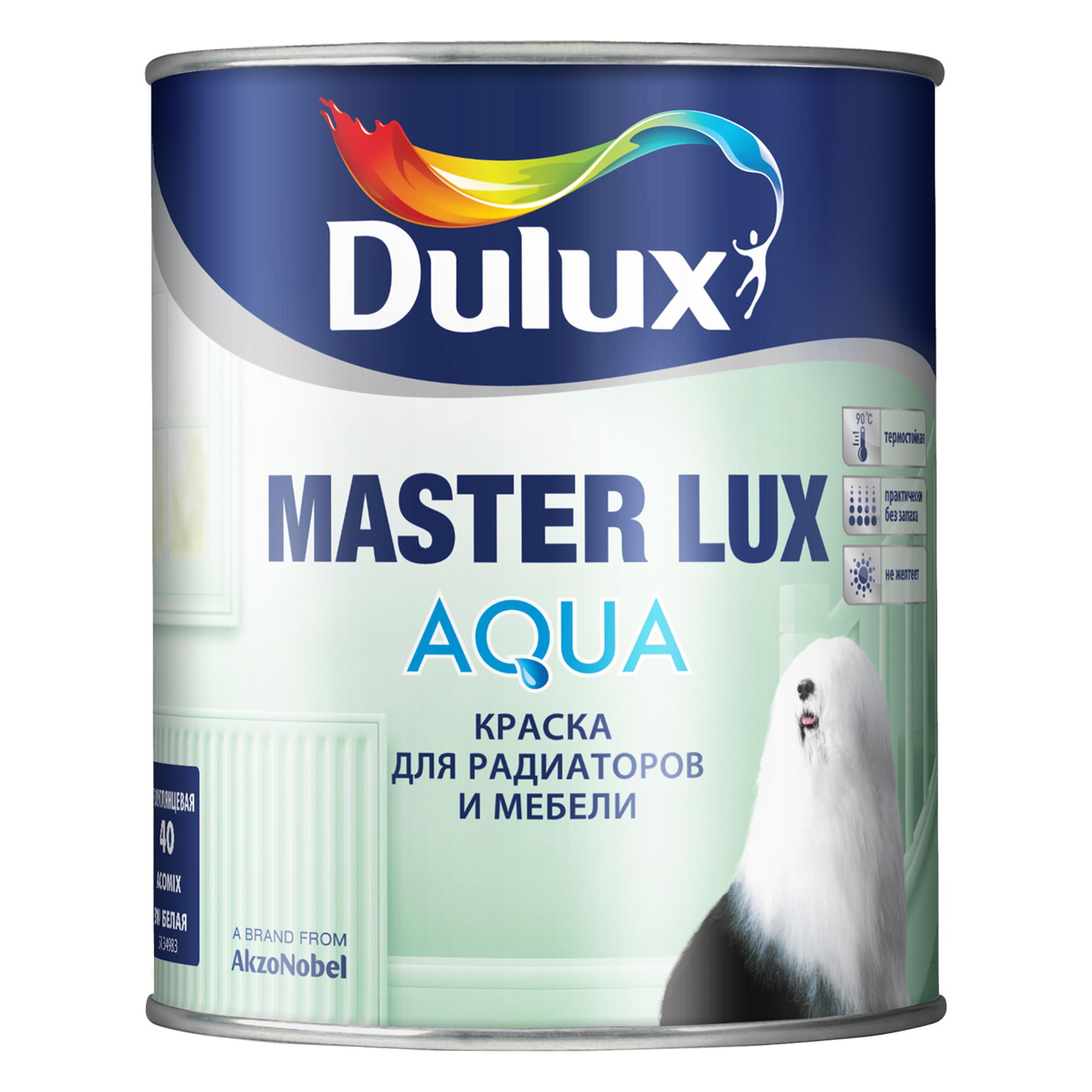 фото Краска master lux aqua 40 bw белая 3 л dulux