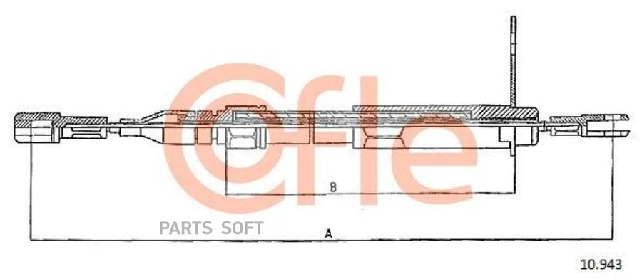 

Трос стояночного тормоза задн MB 190-190E all 6/83-