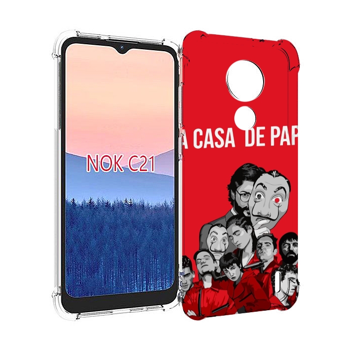 

Чехол MyPads бумажный-дом-команда для Nokia C21, Прозрачный, Tocco
