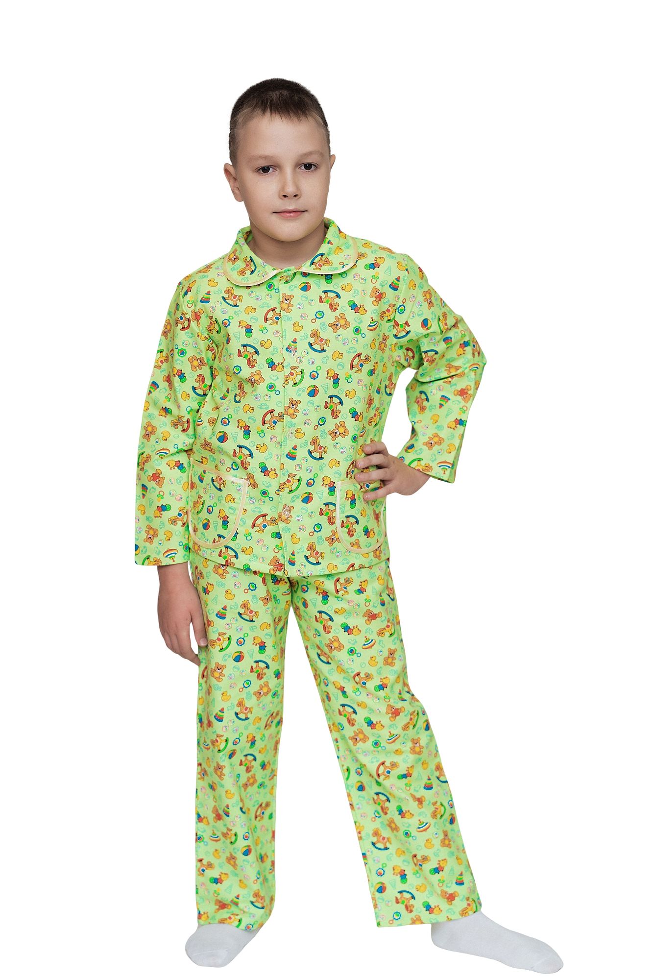 Пижама для мальчика, модель 307, фланель 24 размер, Игрушки 5398-3
