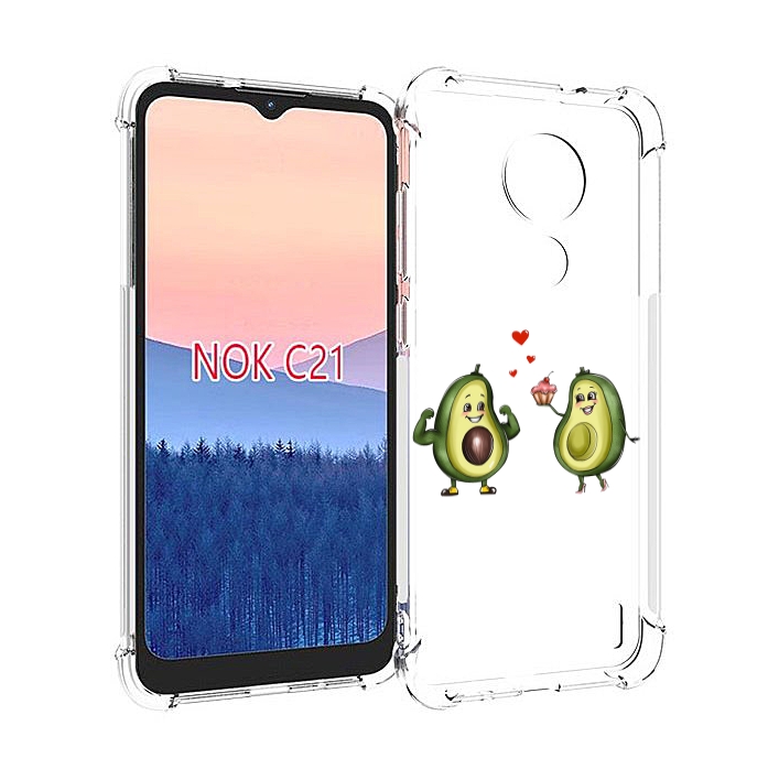 

Чехол MyPads влюбленные-авокадо для Nokia C21, Прозрачный, Tocco