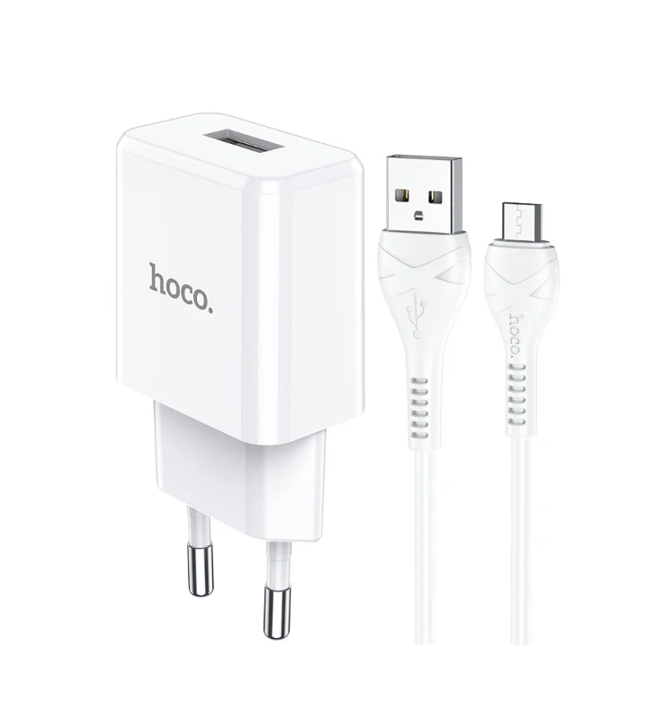 

Сетевое зарядное устройство Hoco N9, USB - 2.1 А, кабель microUSB 1 м, белый