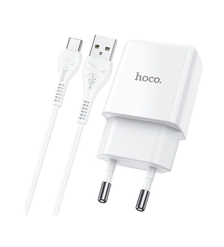

Сетевое зарядное устройство Hoco N9, USB - 2.1 А, кабель Type-C 1 м, белый