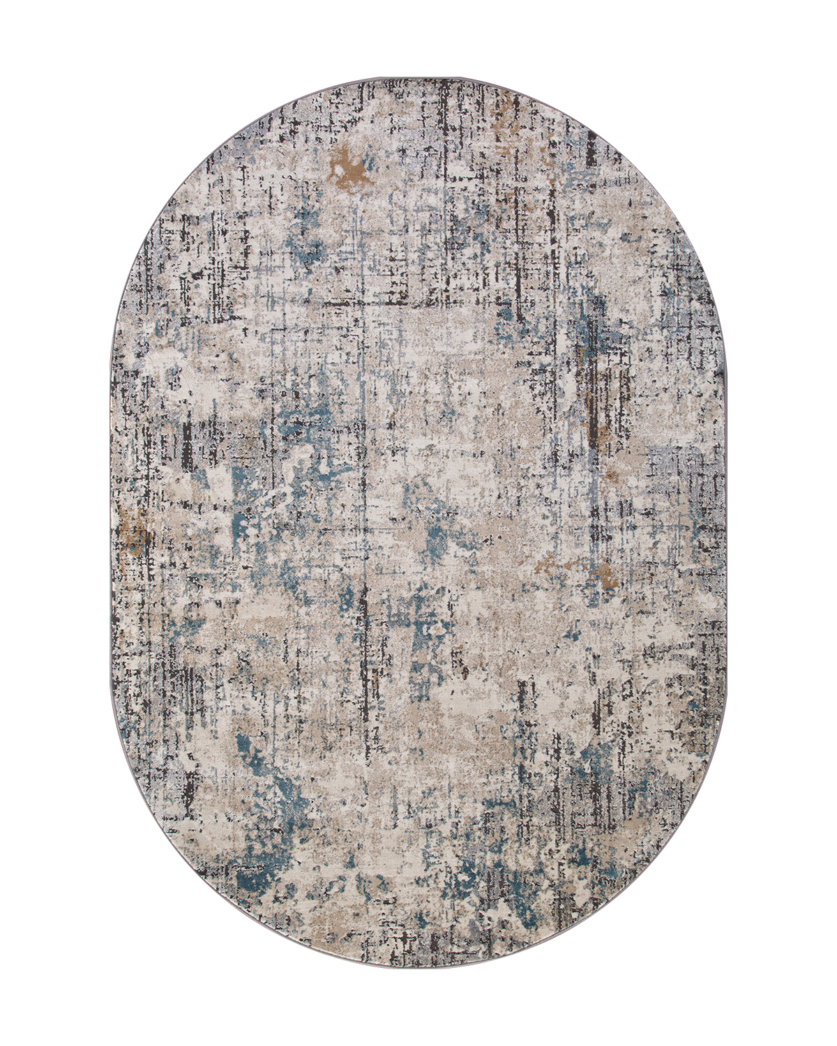 

Ковёр Merinos Serenity 240x340 овальный кремовый синий D739