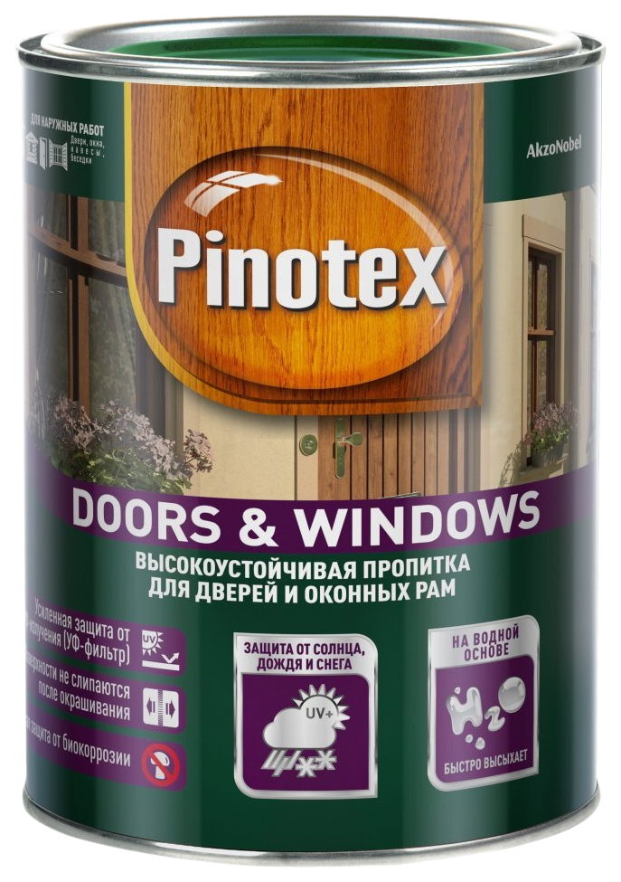 фото Антисептик pinotex doors and window бесцветный 2,7 л