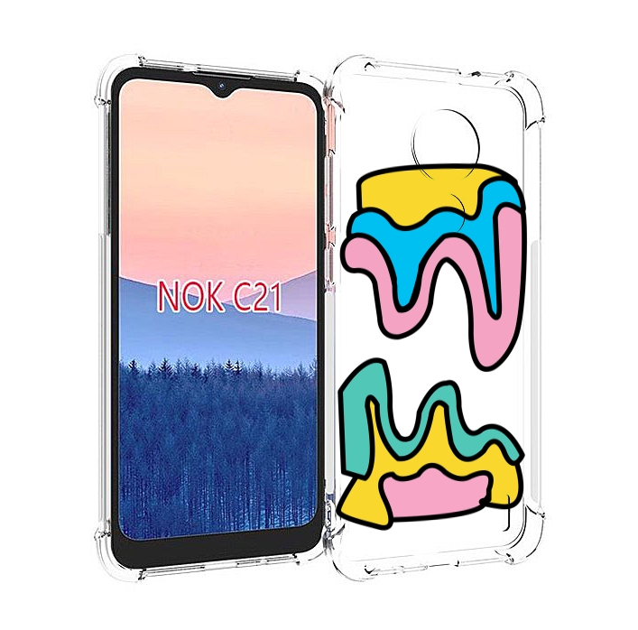 

Чехол MyPads вытекающая-абстракция для Nokia C21, Прозрачный, Tocco