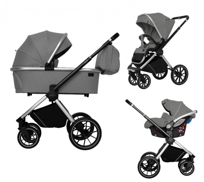 

Коляска 3 в 1 Carrello Optima CRL-6504 Mirror Grey бампер на люльке, CRL-650