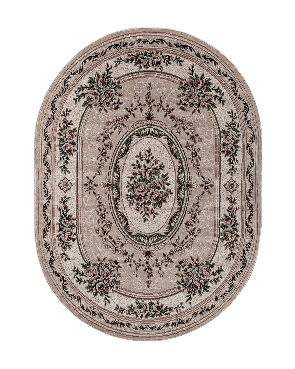 

Ковёр Merinos Gavana 150x300 овальный тёмно-бежевый 5444