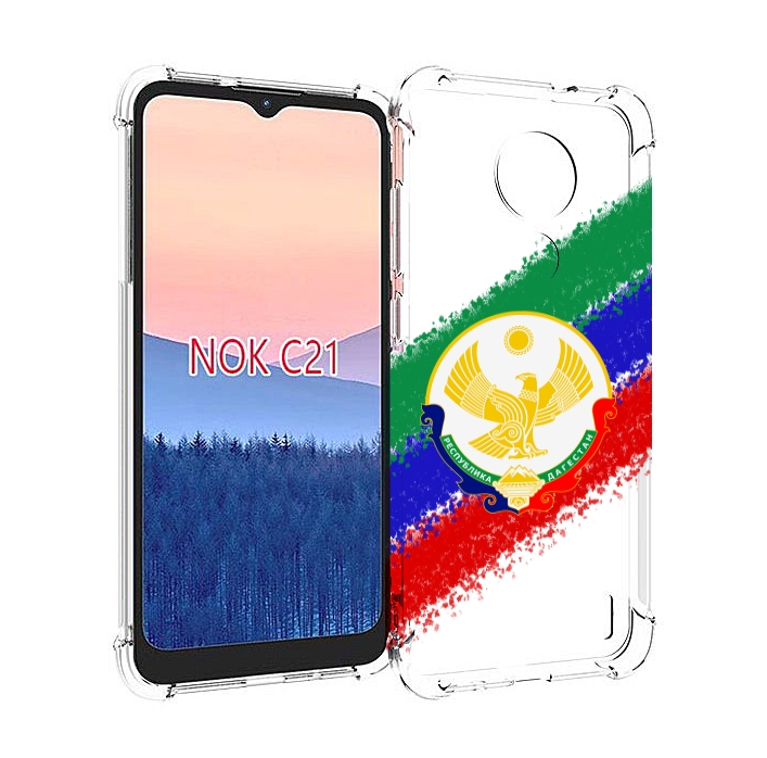 

Чехол MyPads герб флаг Дагестана для Nokia C21, Прозрачный, Tocco