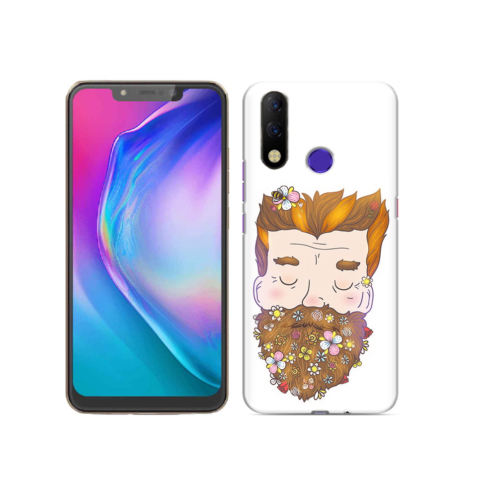

Чехол MyPads Tocco для Tecno Spark 3 Pro мужчина с цветами в бороде, Прозрачный, Tocco