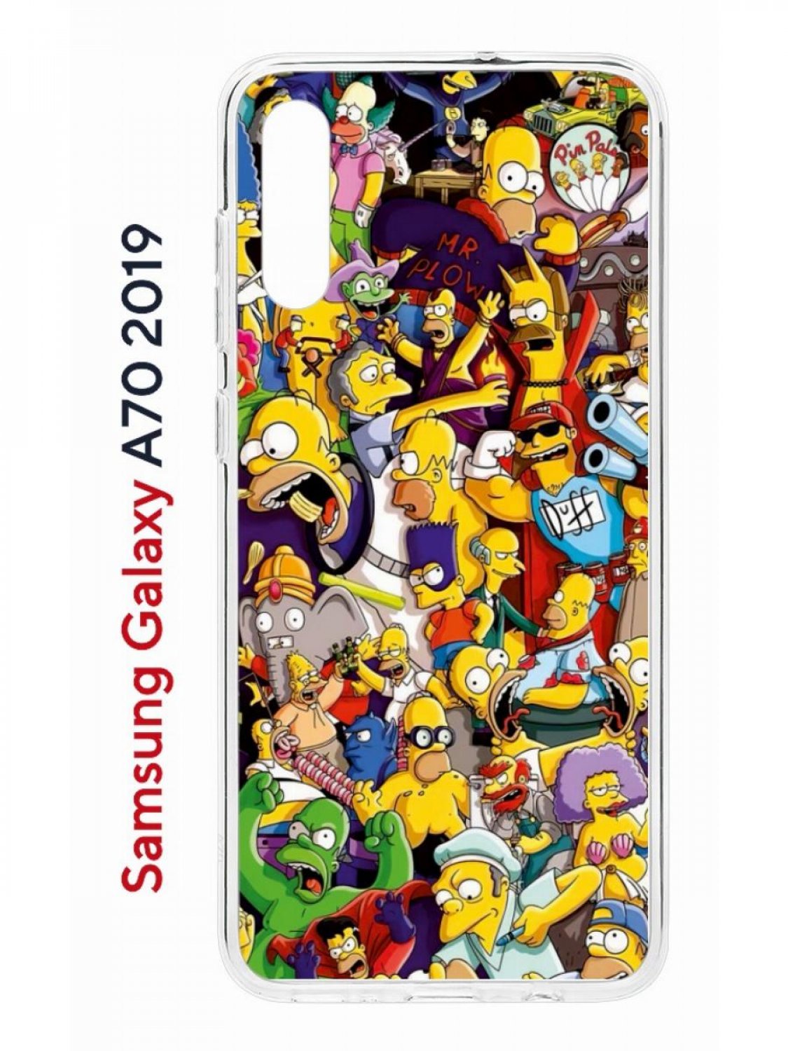 

Чехол на Samsung Galaxy A70 Kruche Print Симпсоны,противоударный силиконовый бампер, Прозрачный;желтый;красный;фиолетовый, Самсунг Галакси А70 силиконовый