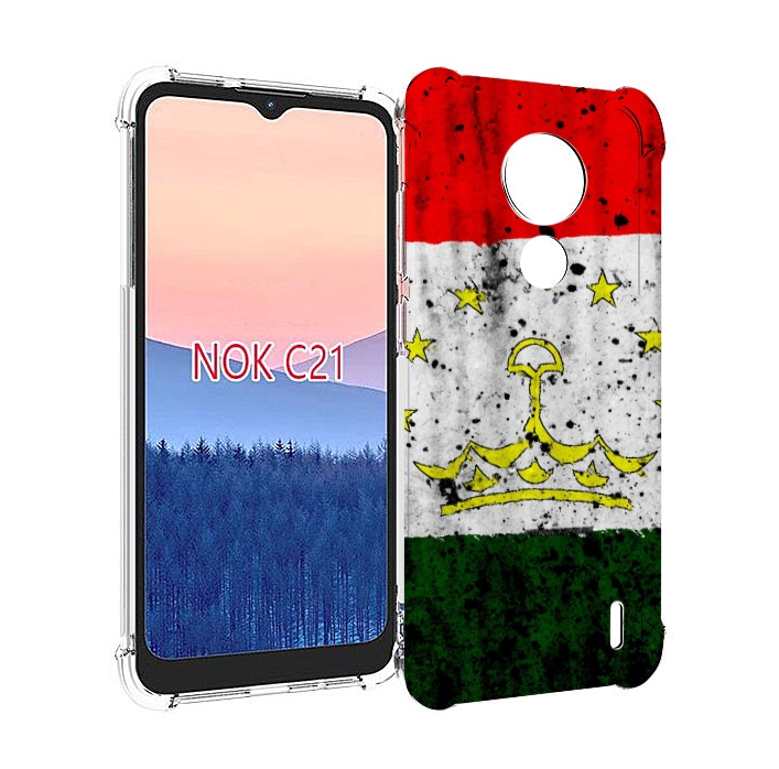 

Чехол MyPads герб флаг таджикистан для Nokia C21, Прозрачный, Tocco