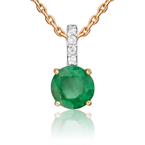 

Подвеска из золота PLATINA jewelry 03-0432-00, изумруд/бриллиант, 03-0432-00