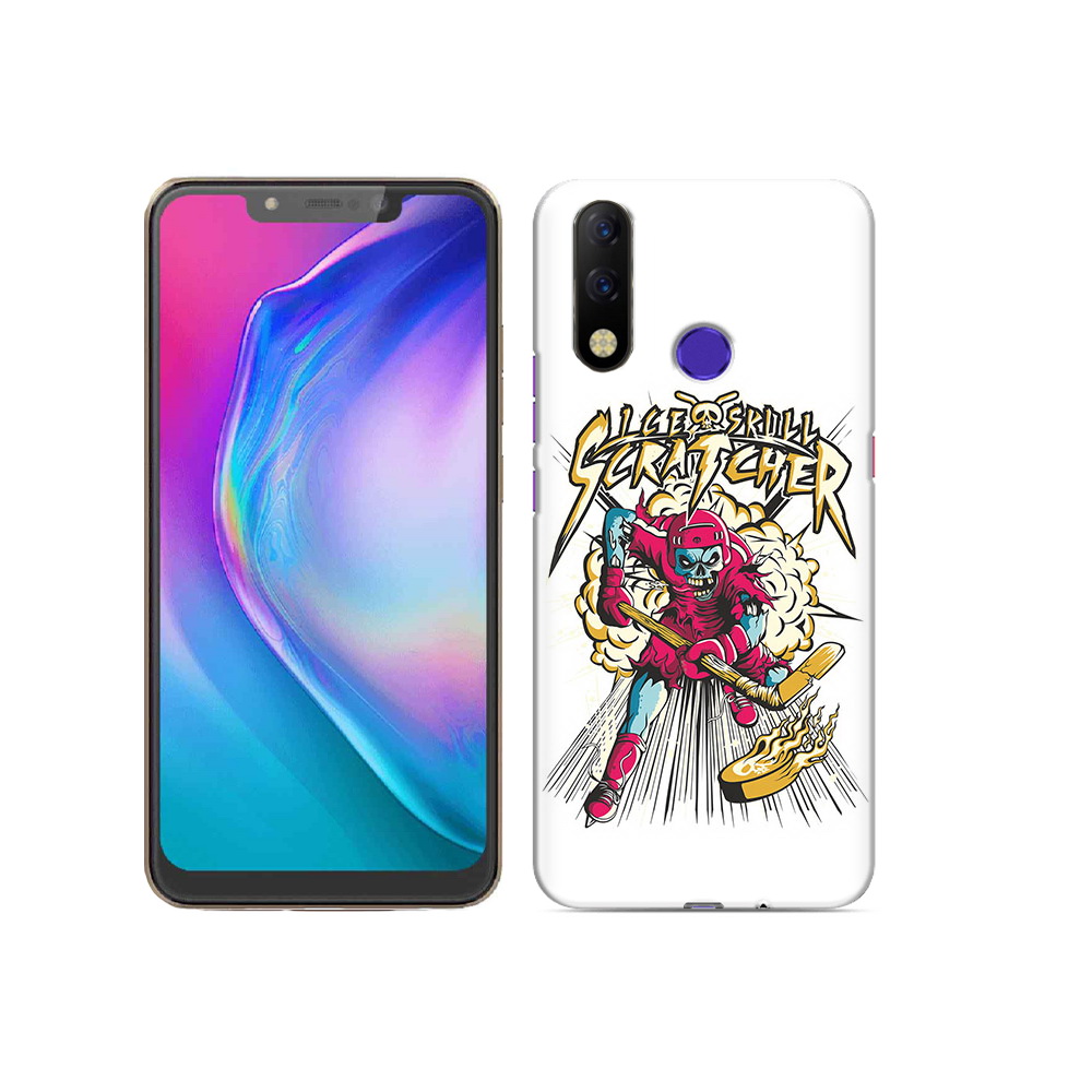 

Чехол MyPads Tocco для Tecno Spark 3 Pro нарисованный скелет хоккеист, Прозрачный, Tocco
