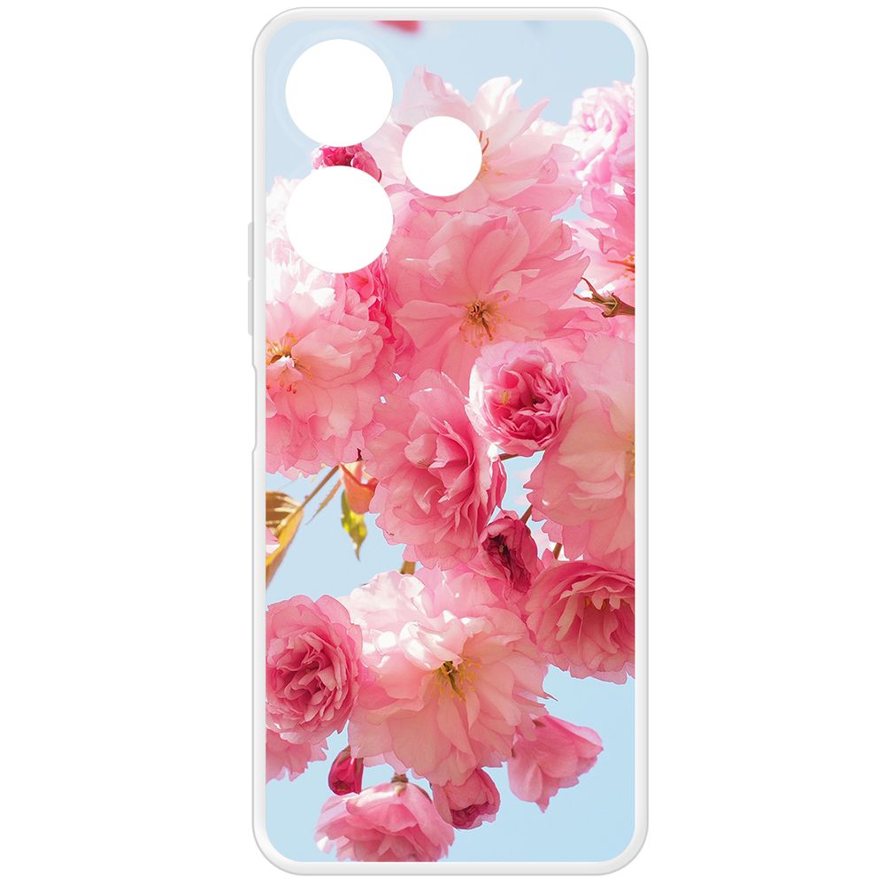 

Чехол-накладка Krutoff Clear Case Сакура для Xiaomi Poco M6 4G, Прозрачный
