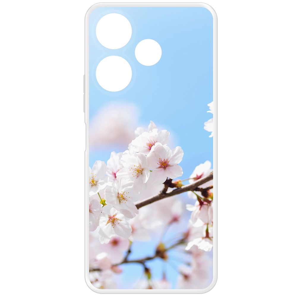 

Чехол-накладка Krutoff Clear Case Цветение для Xiaomi Poco M6 4G, Прозрачный