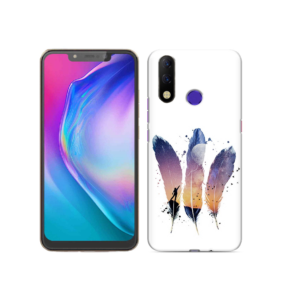 

Чехол MyPads Tocco для Tecno Spark 3 Pro небесные перья, Прозрачный, Tocco