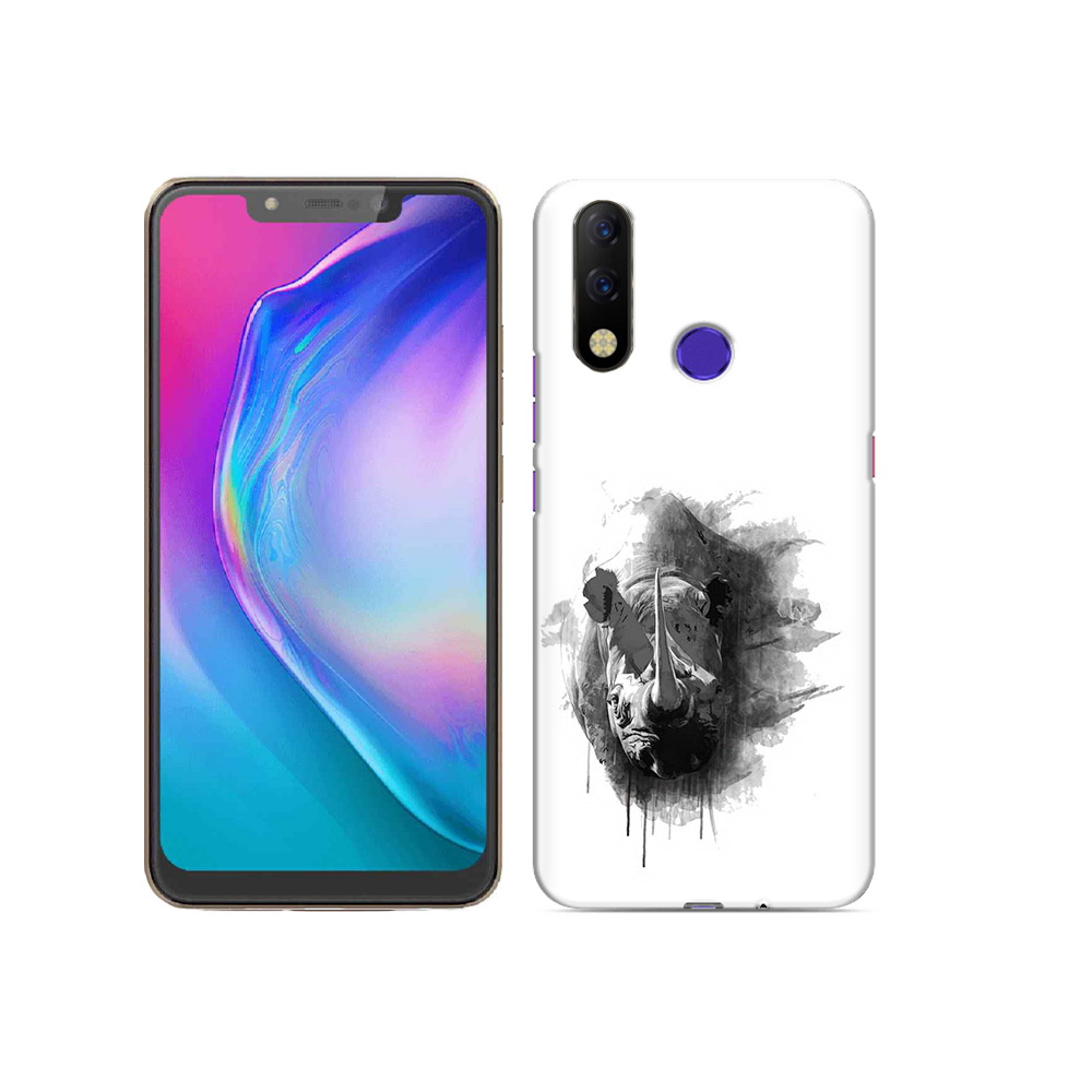 

Чехол MyPads Tocco для Tecno Spark 3 Pro носорог, Прозрачный, Tocco