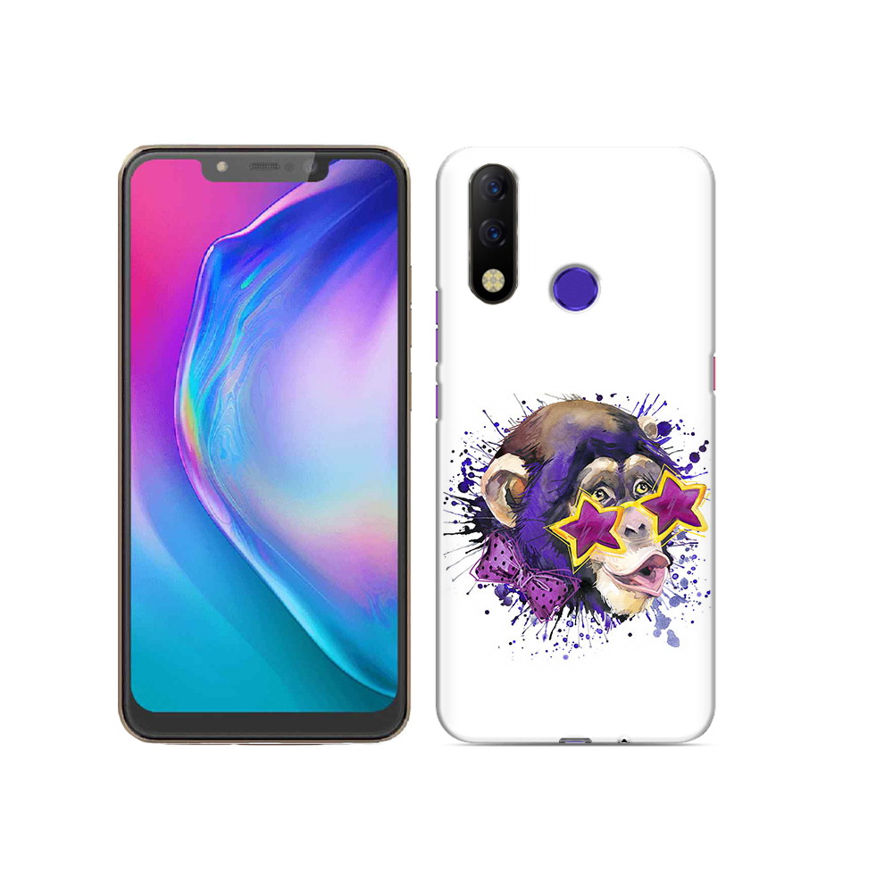 

Чехол MyPads Tocco для Tecno Spark 3 Pro обезьяна в очках, Прозрачный, Tocco