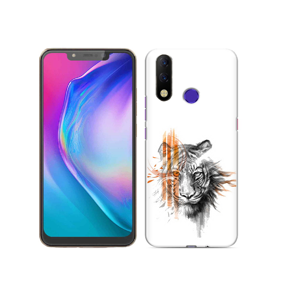 

Чехол MyPads Tocco для Tecno Spark 3 Pro огненный тигр, Прозрачный, Tocco