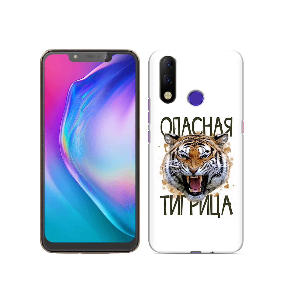 

Чехол MyPads Tocco для Tecno Spark 3 Pro опасная тигрица, Прозрачный, Tocco